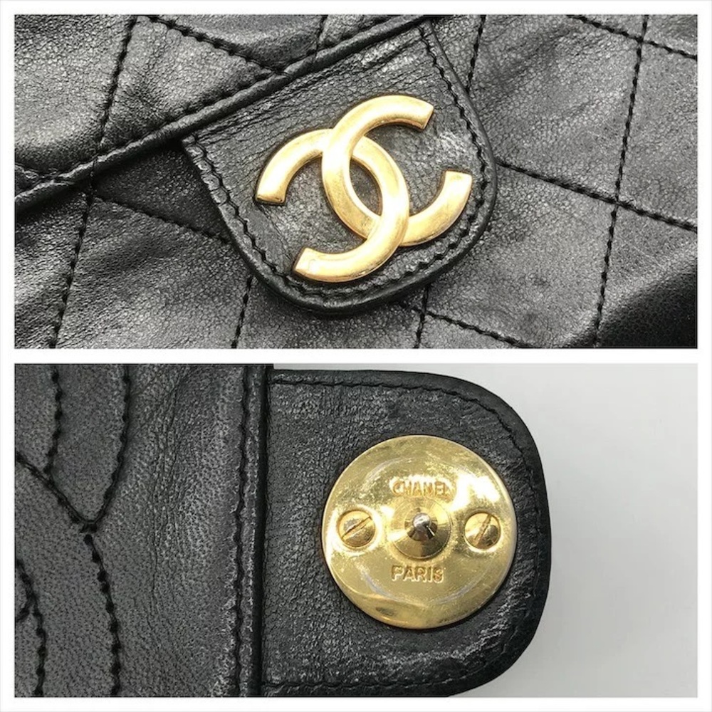Authentic CHANEL black lambskin single flap classic 24k gold hardware bag - Picture 9 of 11